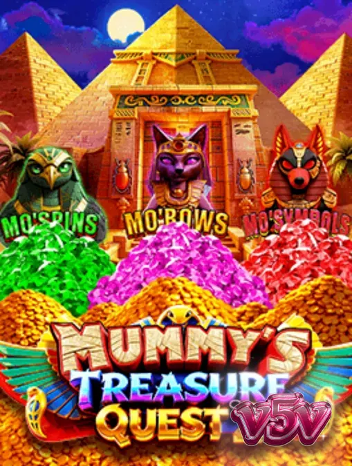 Interface de jogo do slot Mummy’s Treasure Quest 2 com elementos egípcios
