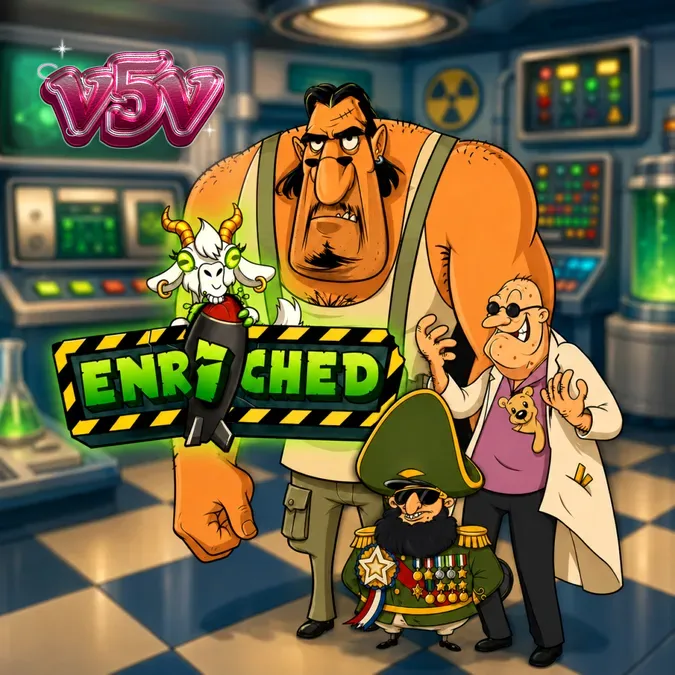Interface do jogo de slot Enriched com tema de laboratório